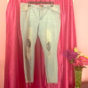 Plus Size Skinny Ripped Distresed Jeans